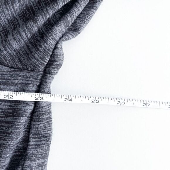 Nola Women's Heathered Draped Neck Open Front Knit Cardigan Gray Black Size 22 - Picture 5 of 7